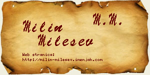 Milin Milešev vizit kartica